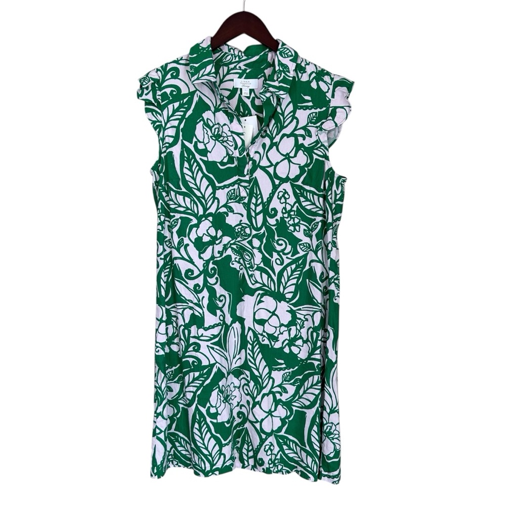 NWT Charter Club Luxury Linen Floral Shift Dress Tropical Vacation Resort Wear